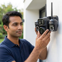 ApnaCam NexusEye 4G Triple-Lens 5MP PTZ Outdoor CCTV | Full-Color Night Vision | No WiFi Needed | AI Detection | IP66 | V380 Pro