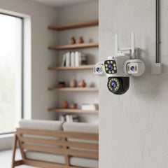 ApnaCam 5MP×3 Triple-Lens 4G PTZ CCTV | AI Auto-Track, No WiFi Needed