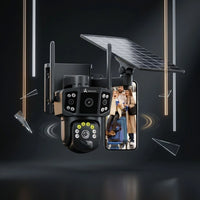 ApnaCam Dual-Lens 5MP 4G Solar PTZ Outdoor CCTV | Full-Color Night Vision | No WiFi Needed | IP66 | Farm & Rural Property | V380 Pro