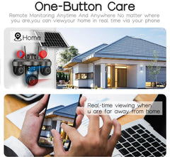 ApnaCam 8MP 4G Sim 3 Lens PTZ Camera 360°View Ai Tracking Waterproof Solar Powered Security Camera (128 GB, 3 Channel)