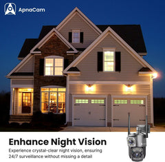 ApnaCam Dual-Lens [XMP] WiFi PTZ [Indoor/Outdoor] CCTV | AI Detection | Full-Color Night Vision | IP66 | V380 Pro