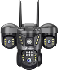ApnaCam Tri-Vision 8MP Triple-Lens 4G PTZ Outdoor CCTV | Full-Color Night Vision | No WiFi Needed | AI Detection | IP66 | V380 Pro