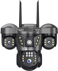 ApnaCam Tri-Vision 8MP Triple-Lens 4G PTZ Outdoor CCTV | Full-Color Night Vision | No WiFi Needed | AI Detection | IP66 | V380 Pro