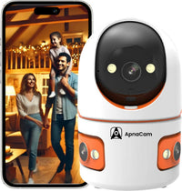 ApnaCam Robo Cam 6MP Tri Lens/Screen HD 1080p AI Human Detect.WiFi, Bullet + PTZ Security Camera (SD Card Support Upto 128 GB, 4 Channel)