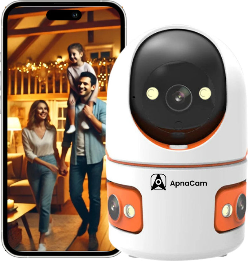 ApnaCam Robo Cam 6MP Tri Lens/Screen HD 1080p AI Human Detect.WiFi, Bullet + PTZ Security Camera (SD Card Support Upto 128 GB, 4 Channel)