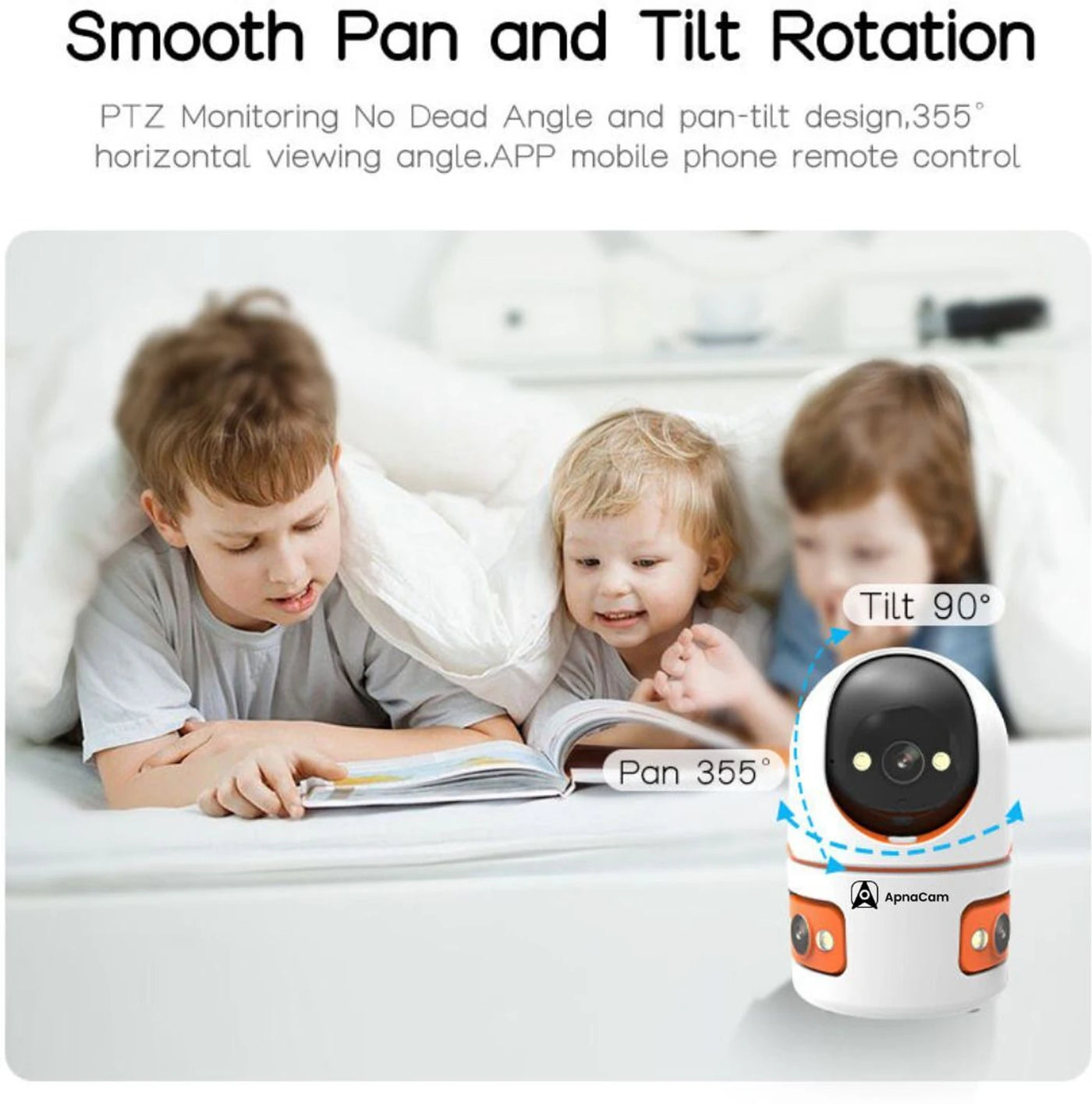 ApnaCam Robo Cam 6MP Tri Lens/Screen HD 1080p AI Human Detect.WiFi, Bullet + PTZ Security Camera (SD Card Support Upto 128 GB, 4 Channel)