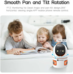 ApnaCam Robo Cam 6MP Tri Lens/Screen HD 1080p AI Human Detect.WiFi, Bullet + PTZ Security Camera (SD Card Support Upto 128 GB, 4 Channel)