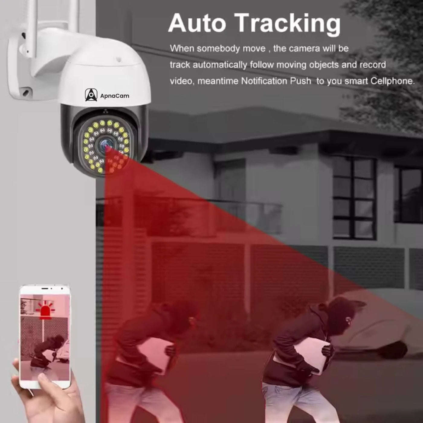 ApnaCam 5MP 4G Sim Support Live Monitoring, Two-Way Audio Color Night Vision, AI Alert Security Camera (4 Channel)