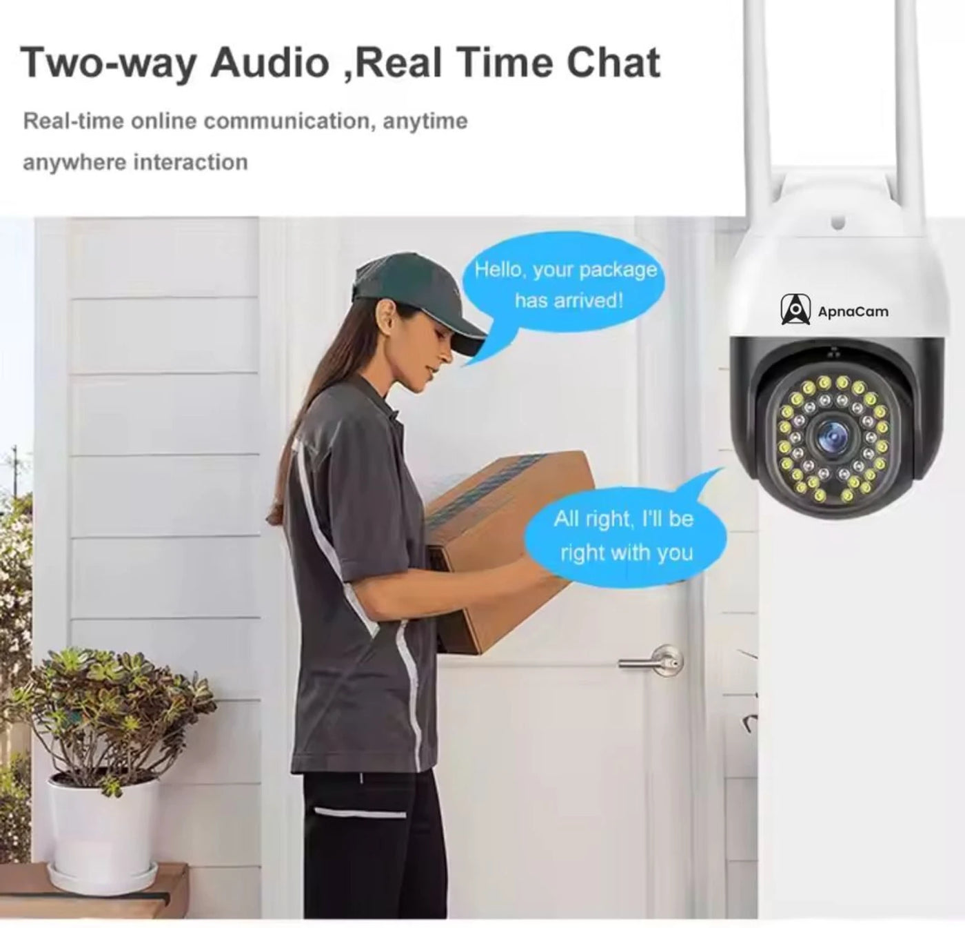 ApnaCam 5MP 4G Sim Support Live Monitoring, Two-Way Audio Color Night Vision, AI Alert Security Camera (4 Channel)