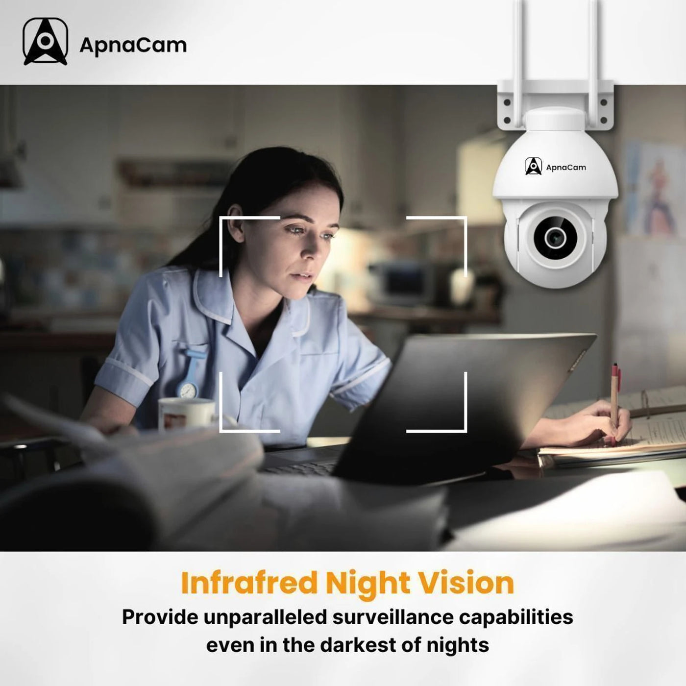 ApnaCam 5MP QHD+ Outdoor WiFi PTZ CCTV | 360° Color Night Vision IP66