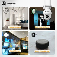 ApnaCam 5MP QHD+ Outdoor WiFi PTZ CCTV | 360° Color Night Vision IP66