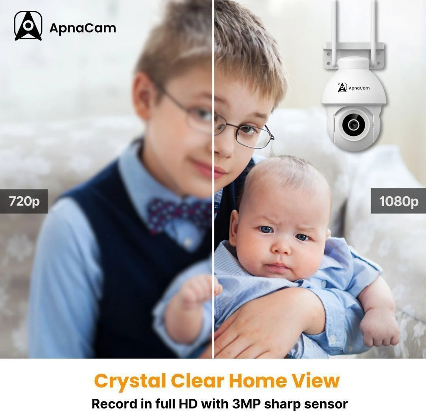 ApnaCam 5MP QHD+ Outdoor WiFi PTZ CCTV | 360° Color Night Vision IP66