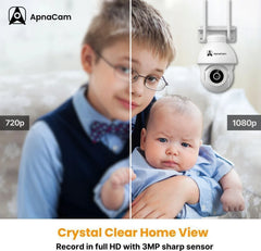 ApnaCam 5MP QHD+ Outdoor WiFi PTZ CCTV | 360° Color Night Vision IP66