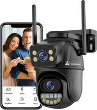 ApnaCam Dual-Lens WiFi CCTV | Fixed Bullet + PTZ | FHD Outdoor | Full-Color Night Vision | IP66 | iCSee App