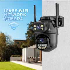 ApnaCam Dual-Lens WiFi CCTV | Fixed Bullet + PTZ | FHD Outdoor | Full-Color Night Vision | IP66 | iCSee App
