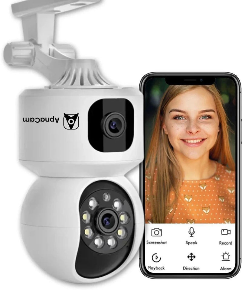 ApnaCam SuperCam 5MP Dual Lens WiFi PTZ CCTV Camera | Bullet + PTZ, AI Human Detection, Indoor Security