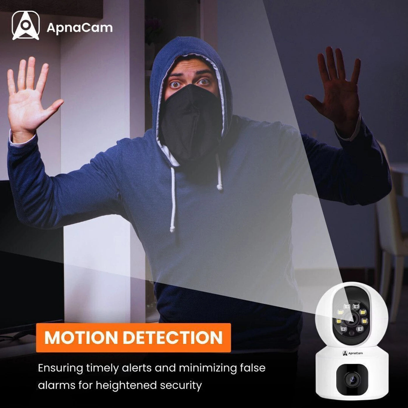 ApnaCam SuperCam 5MP×2 Dual-Lens WiFi PTZ CCTV | Bullet + PTZ Hybrid | AI Human Detection | Night Vision | Indoor Security | V380 Pro