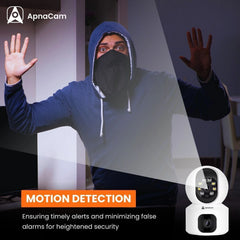 ApnaCam SuperCam 5MP×2 Dual-Lens WiFi PTZ CCTV | Bullet + PTZ Hybrid | AI Human Detection | Night Vision | Indoor Security | V380 Pro