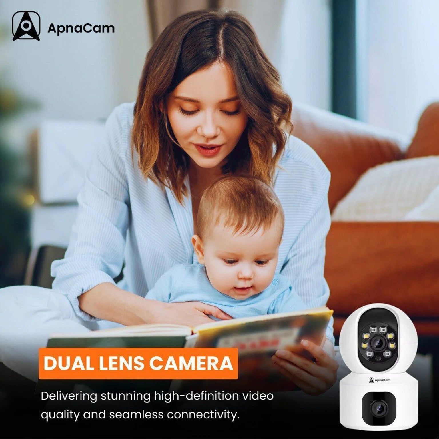 ApnaCam SuperCam 5MP×2 Dual-Lens WiFi PTZ CCTV | Bullet + PTZ Hybrid | AI Human Detection | Night Vision | Indoor Security | V380 Pro