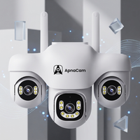 ApnaCam Marine Triple-Lens 4MP QHD WiFi PTZ Security Camera | Live Split-Screen | 3-Zone Simultaneous View | AI Human Detection | Full-Color Night Vision | IP66 Weatherproof
