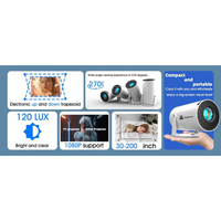 Apnacam HY300 Mini Projector – 1000 LM LED Portable Home Theater | 4K Input Supported | Built-in Speaker & Remote (White)