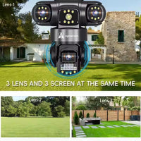 ApnaCam 4G Triple Lens PTZ + Bullet Combo CCTV Camera — 8MP Main + 2×5MP, 5X Zoom, Color Night Vision, AI Detection (No WiFi Outdoor Security)