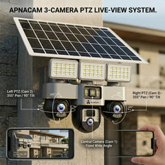 ApnaCam 4G Solar PTZ Camera — 4K Wireless Outdoor CCTV, No WiFi Needed, SIM-Based with Night Vision (Solar Powered)