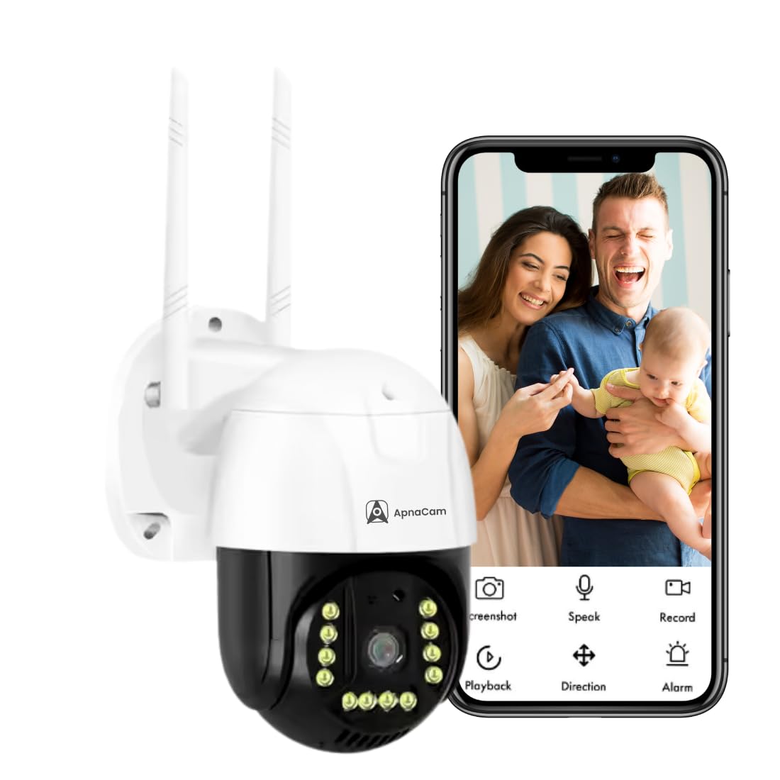 ApnaCam 4MP 4G SIM PTZ Outdoor Security Camera – 360° Pan Tilt, Full Color Night Vision, Motion Tracking, Two-Way Audio, IP66 Waterproof CCTV | No WiFi Needed - ApnaCam
