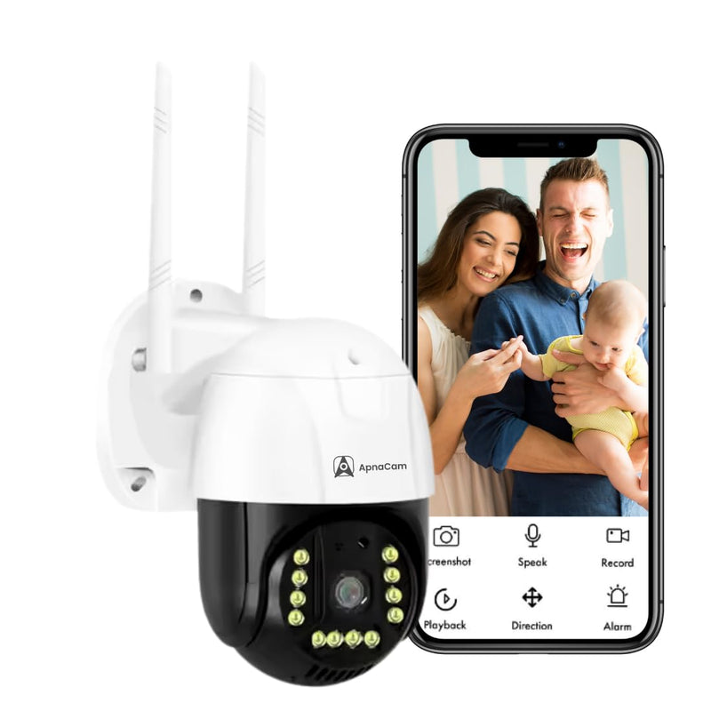 ApnaCam 4MP QHD 4G SIM PTZ Outdoor Security Camera – 360° Pan Tilt, Full Color Night Vision, Motion Tracking, Two-Way Audio, IP66 Waterproof CCTV | No WiFi Needed