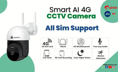 ApnaCam 4G SIM Outdoor PTZ Security Camera | AI Auto Tracking, Full Color Night Vision, Smart Motion Zones, Two-Way Audio, Alarm, IP66 Weatherproof | No WiFi Needed - ApnaCam