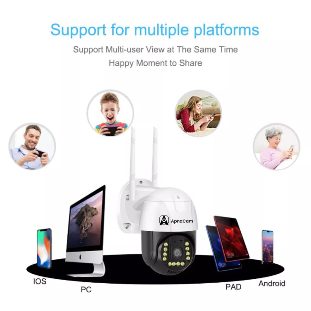 ApnaCam 4MP 4G SIM PTZ Outdoor Security Camera – 360° Pan Tilt, Full Color Night Vision, Motion Tracking, Two-Way Audio, IP66 Waterproof CCTV | No WiFi Needed - ApnaCam