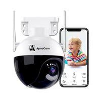 ApnaCam 3MP WiFi Security Camera Outdoor 360° PTZ | Color Night Vision, Motion Detection & Two-Way Audio - ApnaCam