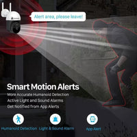 ApnaCam 4G SIM Outdoor PTZ Security Camera | AI Auto Tracking, Full Color Night Vision, Smart Motion Zones, Two-Way Audio, Alarm, IP66 Weatherproof | No WiFi Needed - ApnaCam