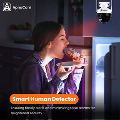 ApnaCam 3MP WiFi Security Camera Outdoor 360° PTZ | Color Night Vision, Motion Detection & Two-Way Audio - ApnaCam