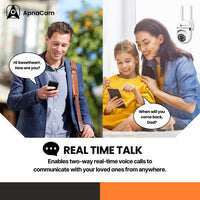 ApnaCam Mini PTZ WiFi Camera – 1080p HD, Night Vision, 2-Way Audio, Motion Alerts | Indoor IP Security Camera for Home, Baby & Office - ApnaCam