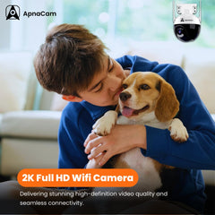 ApnaCam 3MP WiFi Security Camera Outdoor 360° PTZ | Color Night Vision, Motion Detection & Two-Way Audio - ApnaCam