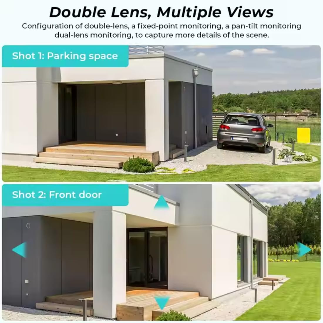 ApnaCam Dual Lens WiFi Outdoor CCTV Camera — 4+4MP (8MP), Bullet + PTZ Combo, Dual View, Night Vision, 2-Way Audio (Home & Shop Security)