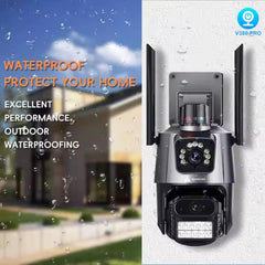 ApnaCam Dual Lens WiFi Outdoor CCTV Camera — 4+4MP (8MP), Bullet + PTZ Combo, Dual View, Night Vision, 2-Way Audio (Home & Shop Security)