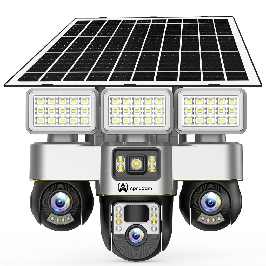 ApnaCam 4G Solar PTZ Camera — 4K Wireless Outdoor CCTV, No WiFi Needed, SIM-Based with Night Vision (Solar Powered)