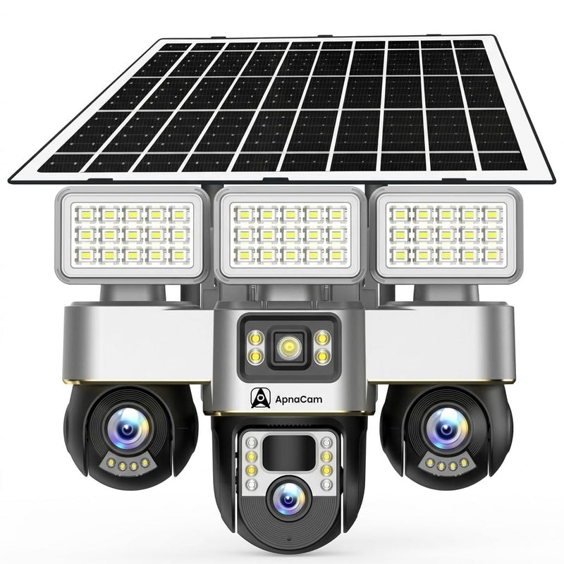 ApnaCam 4G Solar PTZ Camera — 4K Wireless Outdoor CCTV, No WiFi Needed, SIM-Based with Night Vision (Solar Powered)