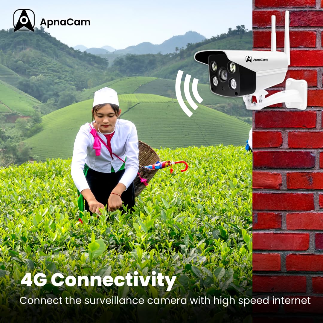 ApnaCam 3MP WiFi Bullet Security Camera Outdoor | Color Night Vision, Two-Way Audio & Motion Detection