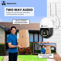 ApnaCam 4MP 4G SIM PTZ Outdoor Security Camera – 360° Pan Tilt, Full Color Night Vision, Motion Tracking, Two-Way Audio, IP66 Waterproof CCTV | No WiFi Needed - ApnaCam
