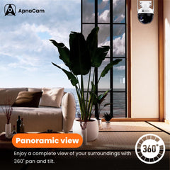 ApnaCam 3MP WiFi Security Camera Outdoor 360° PTZ | Color Night Vision, Motion Detection & Two-Way Audio