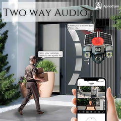 ApnaCam 4G Solar PTZ Outdoor Security Camera | Triple Lens, Full Color Night Vision, Motion Detection, Two-Way Audio, IP66 Waterproof | No WiFi, No Electricity Needed - ApnaCam