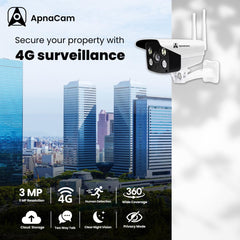 ApnaCam 3MP WiFi Bullet Security Camera Outdoor | Color Night Vision, Two-Way Audio & Motion Detection