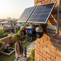 ApnaCam 4G Solar Triple Lens PTZ CCTV Camera — 8MP×3 Lenses, Dual Solar Panel, LED Floodlight, Color Night Vision, 30m Range (No WiFi Outdoor)