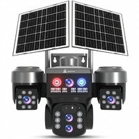 ApnaCam 4G Solar Triple Lens PTZ CCTV Camera — 8MP×3 Lenses, Dual Solar Panel, LED Floodlight, Color Night Vision, 30m Range (No WiFi Outdoor)