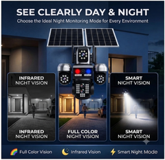 ApnaCam Flash Cop 8MP 4G SIM Triple Lens Solar PTZ Camera | 355° AI Human Tracking, Dual Solar Panel, Color Night Vision, 3-Channel View, IP66, SD Card up to 128GB