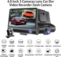 ApnaCam 3-Channel Dash Cam with Reverse Camera — Front + Cabin + Rear, 1080p FHD, 4" IPS Screen, Night Vision, G-Sensor, Loop Recording (Triple Lens Car Camera)