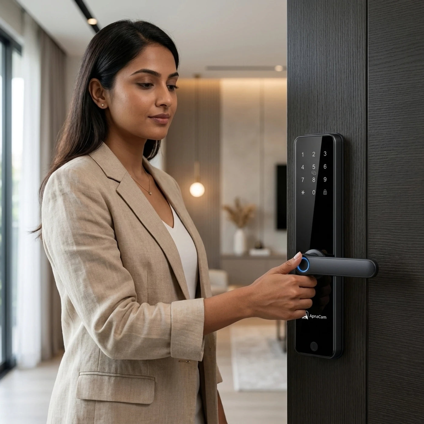 ApnaCam SmartHome Series 1 Pro WiFi Smart Lock | 6-Way Unlock, App+OTP